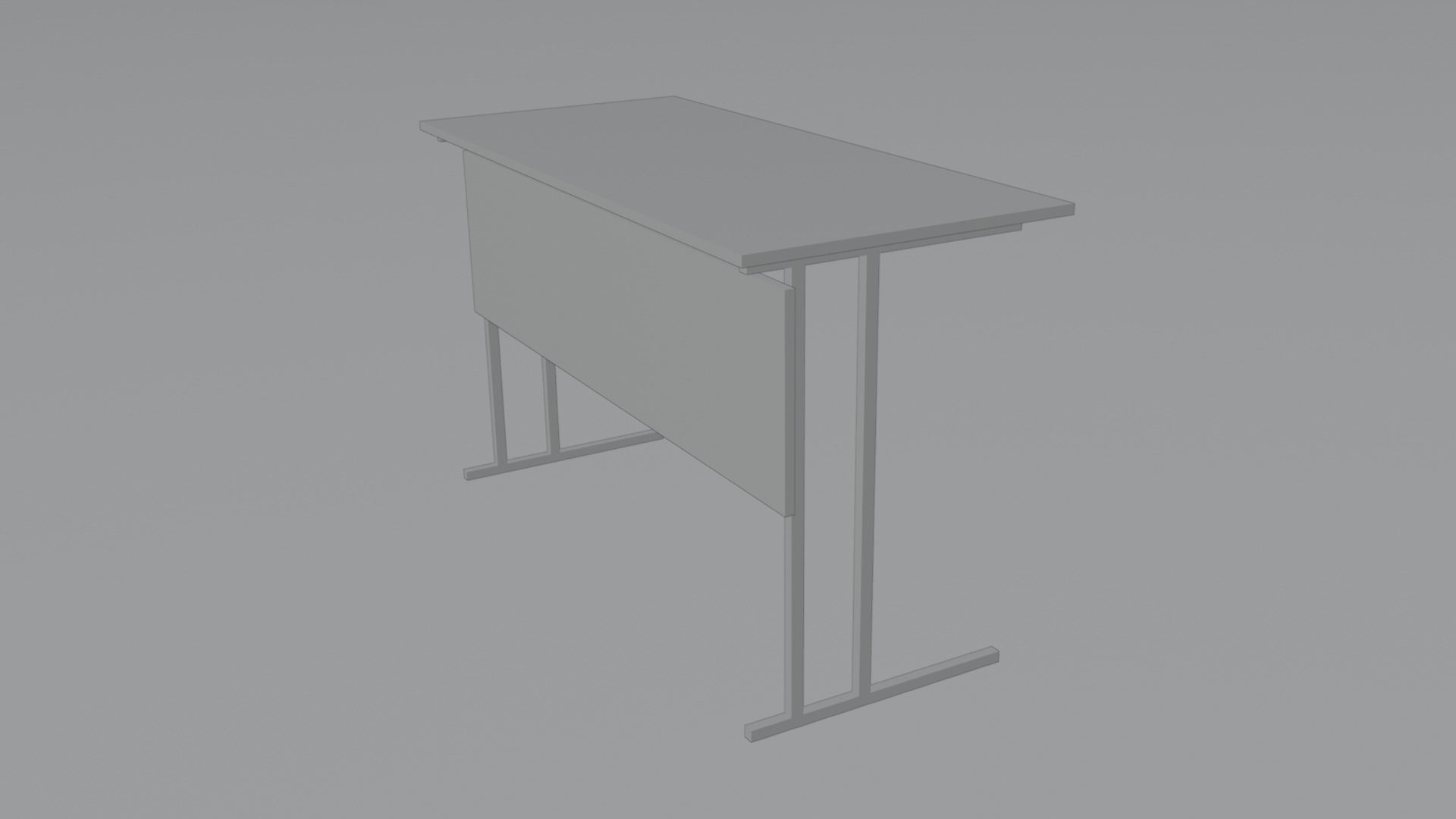 School Desk Low-poly 3D model_4