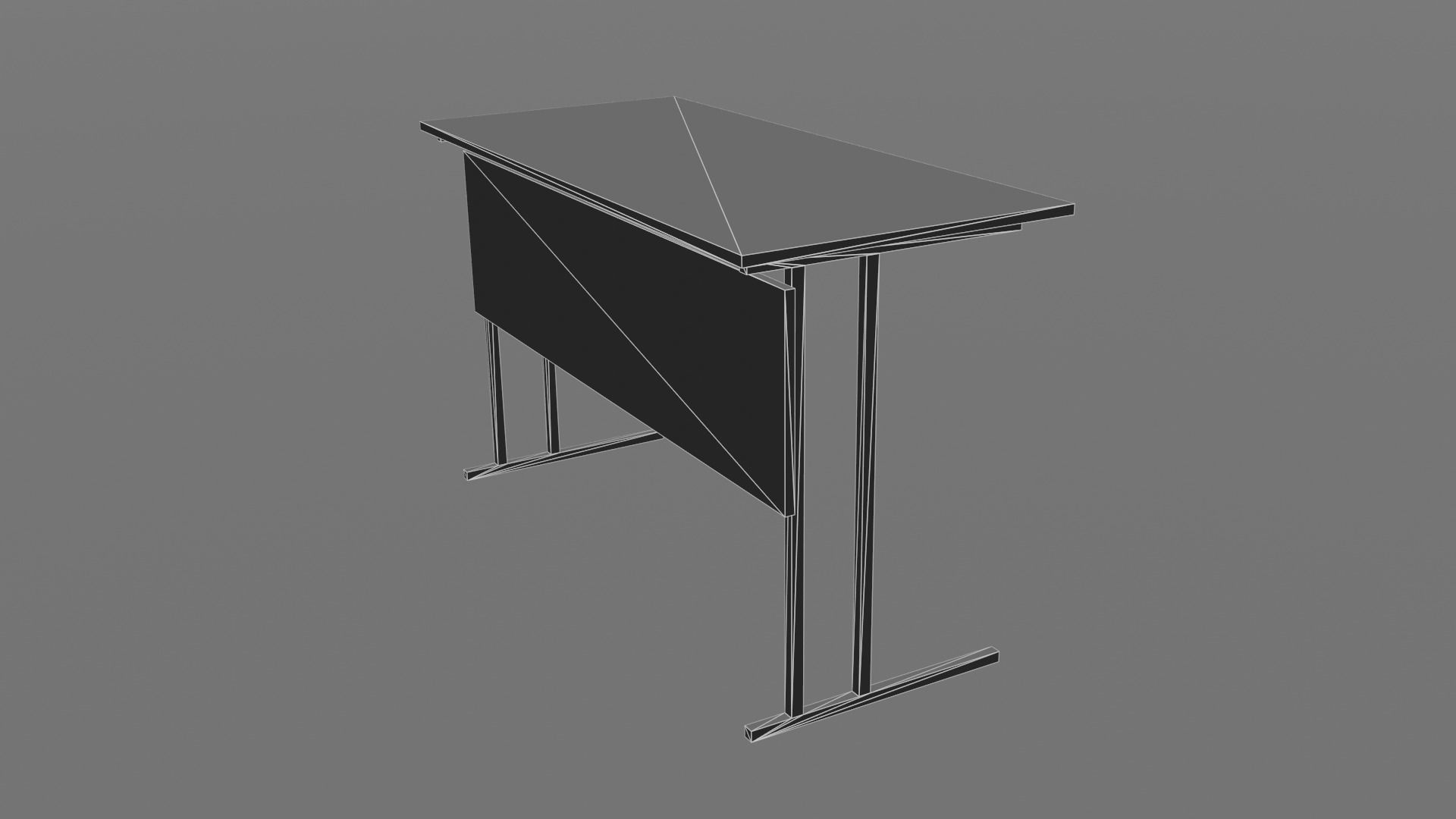 School Desk Low-poly 3D model_5