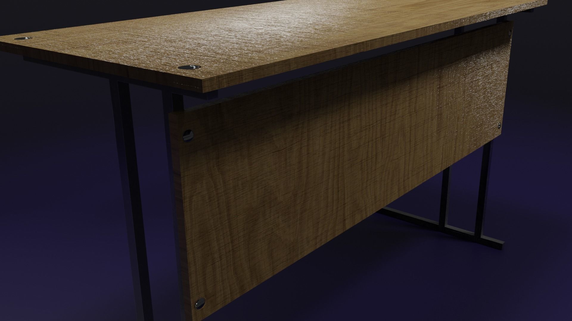 School Desk Low-poly 3D model_1