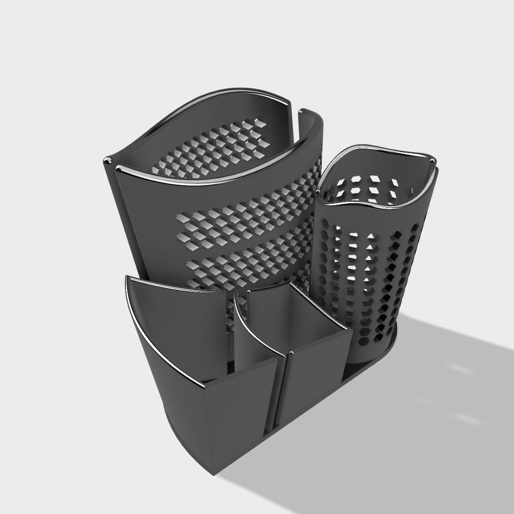 Spirale desk holder with holes in it 3D print model_6