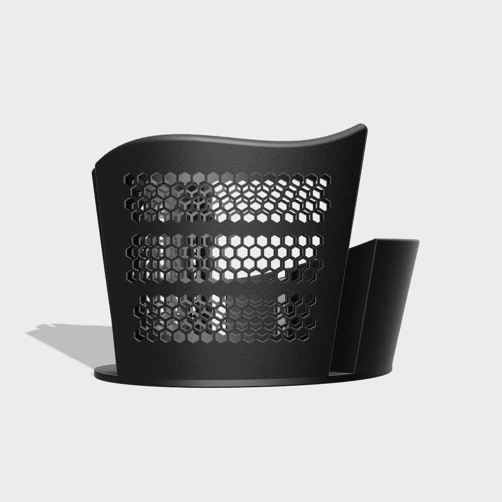 Spirale desk holder with holes in it 3D print model_3