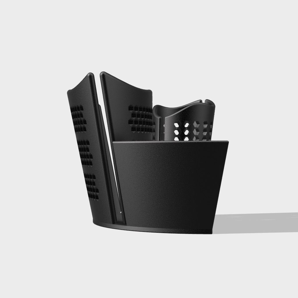 Spirale desk holder with holes in it 3D print model_4