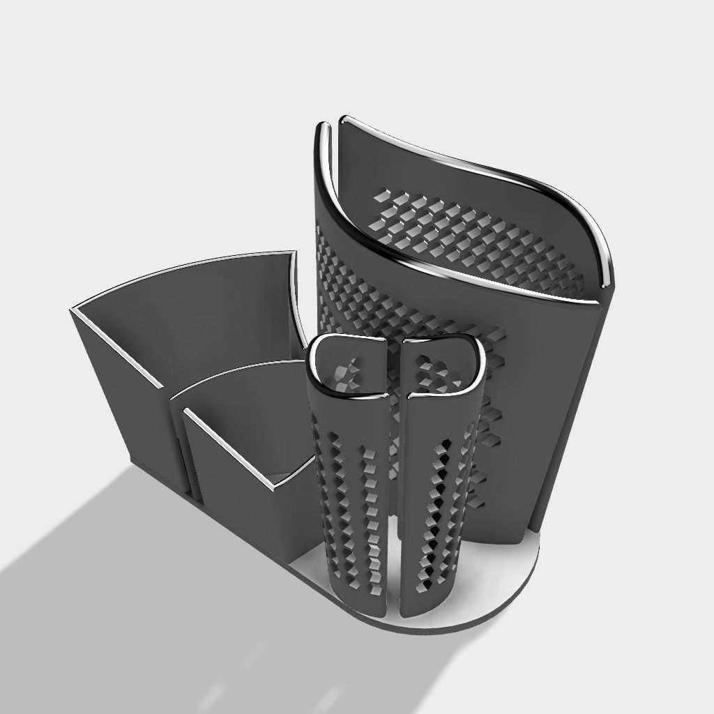 Spirale desk holder with holes in it 3D print model_5