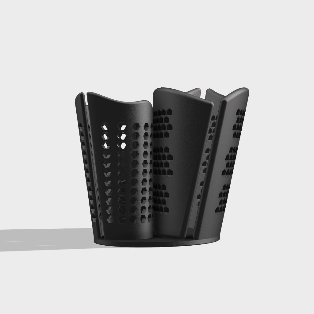 Spirale desk holder with holes in it 3D print model_2