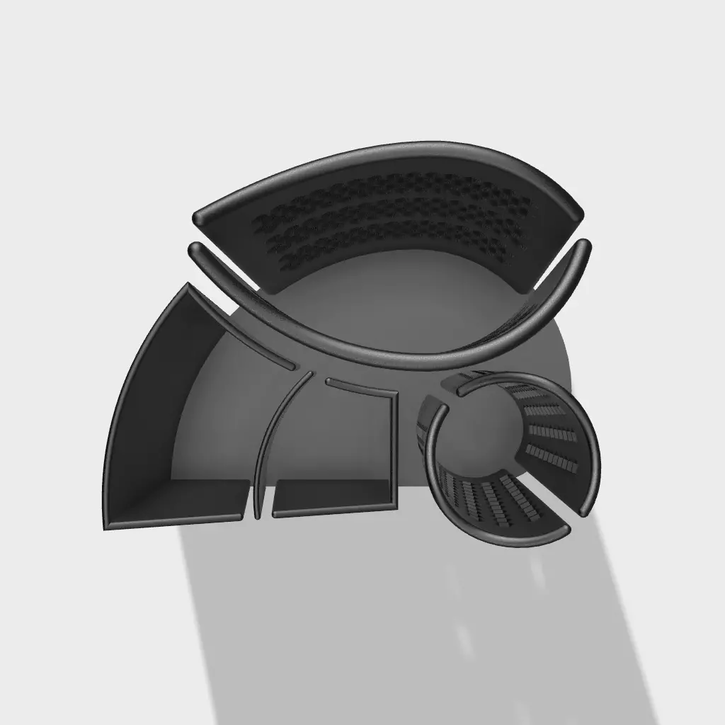 Spirale desk holder with holes in it 3D print model_0