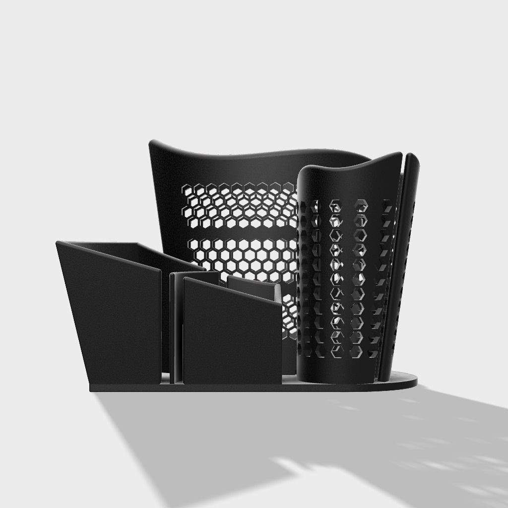 Spirale desk holder with holes in it 3D print model_1