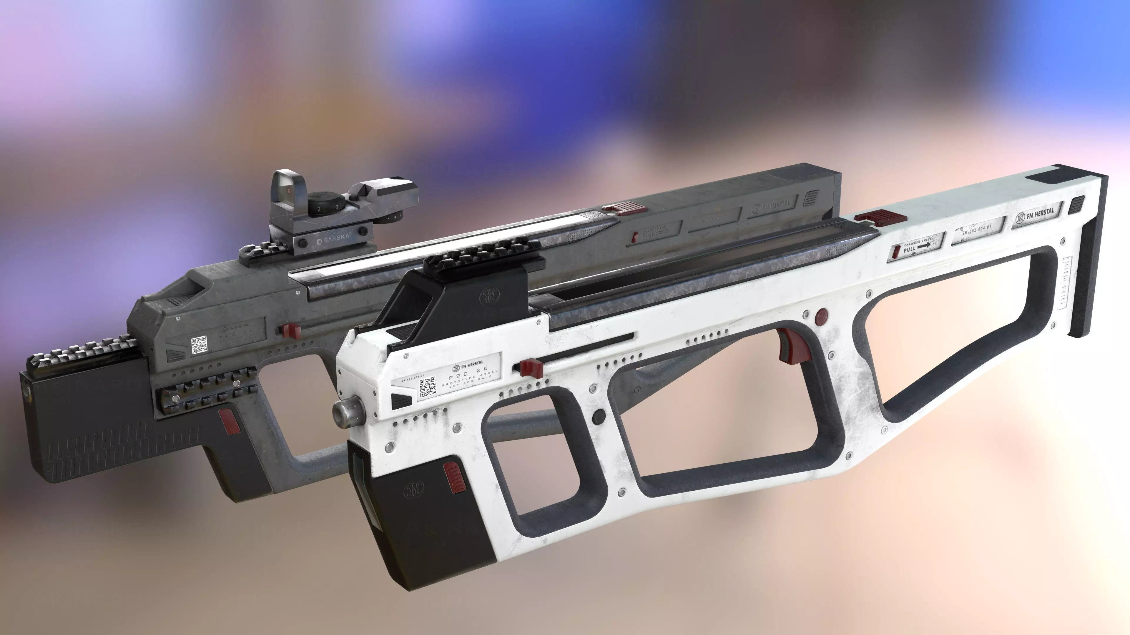FN P90 2K prototype Low-poly 3D model_0
