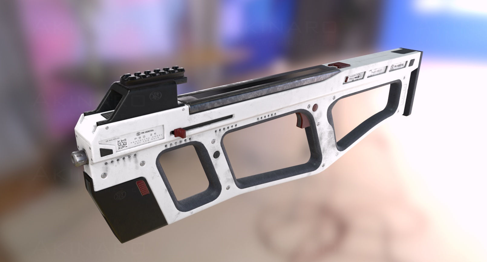 FN P90 2K prototype Low-poly 3D model_1