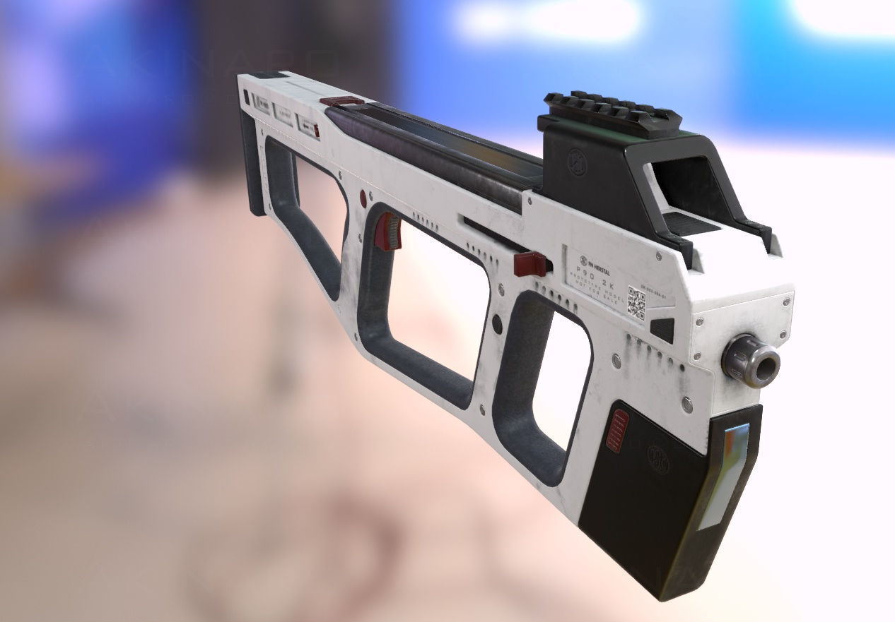 FN P90 2K prototype Low-poly 3D model_4