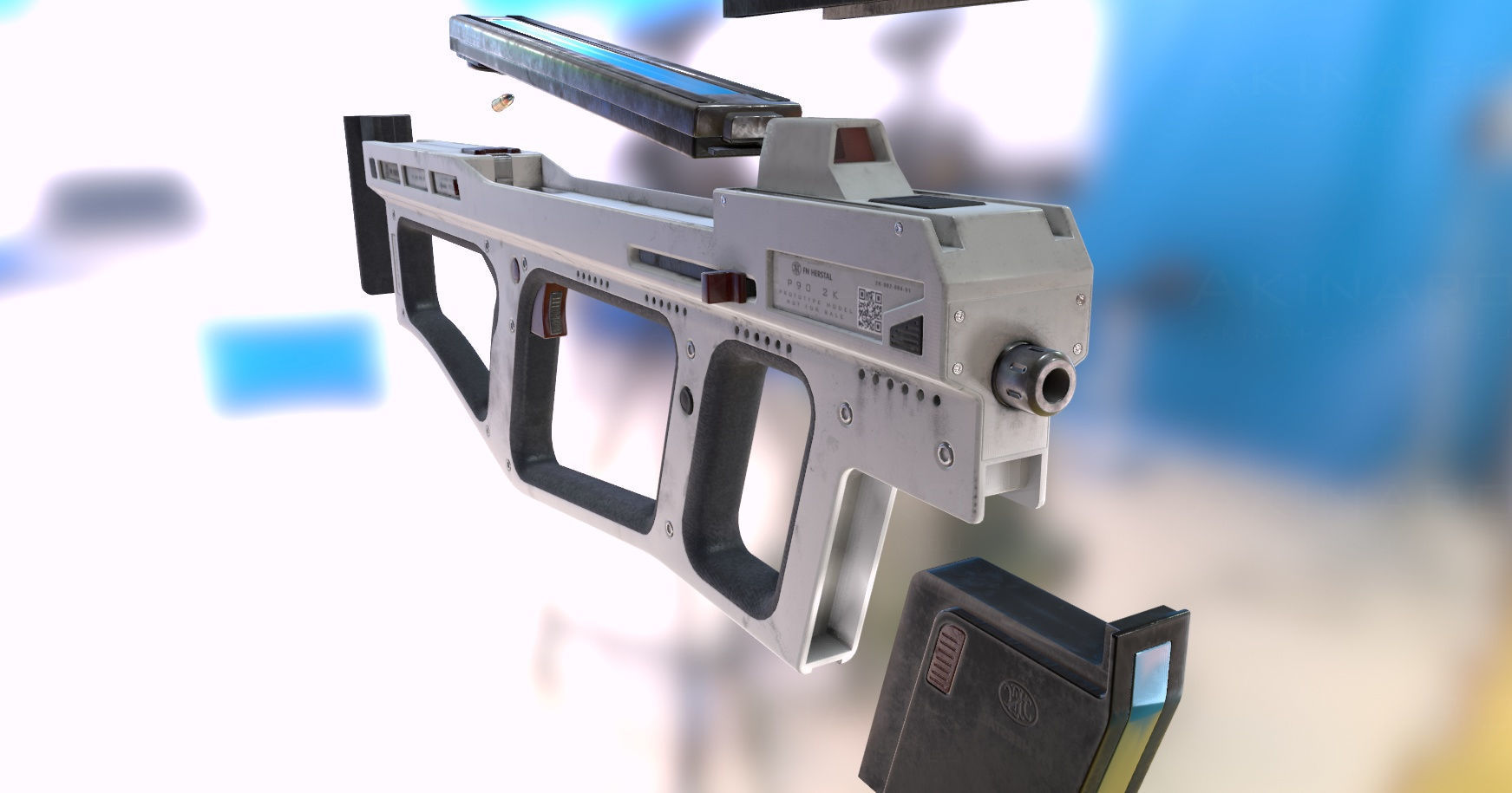 FN P90 2K prototype Low-poly 3D model_10