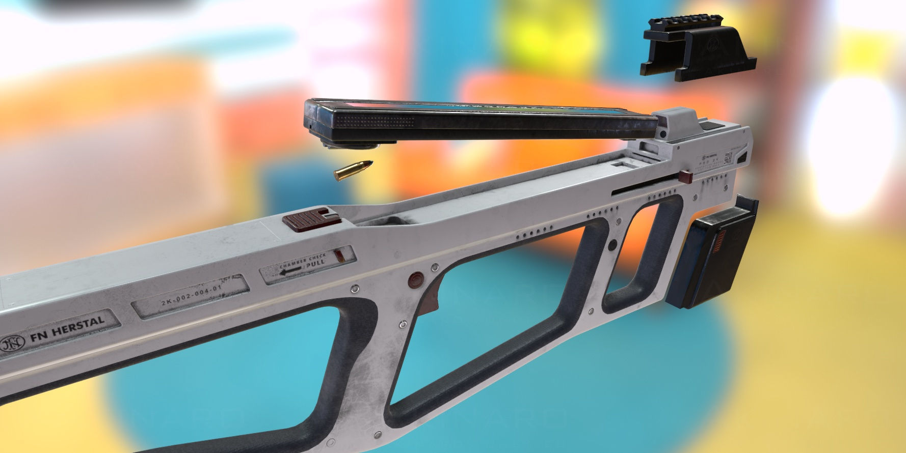 FN P90 2K prototype Low-poly 3D model_9