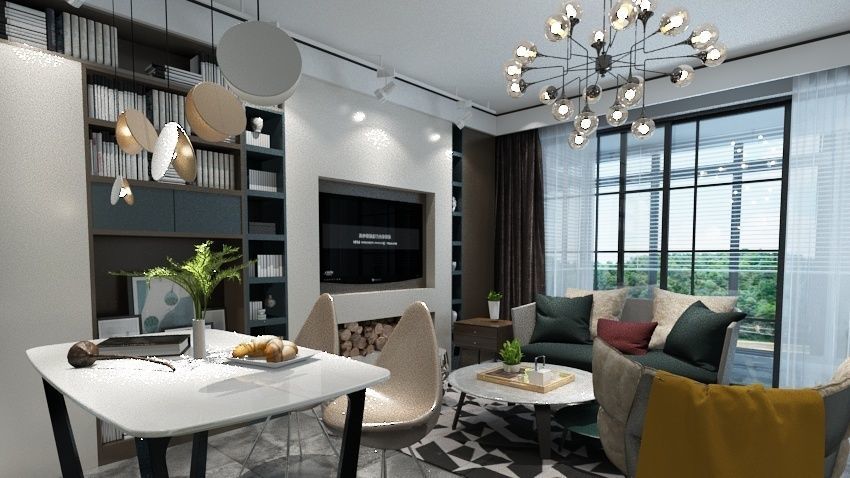 Modern Minimal Livingroom 3D Model 3D model_7