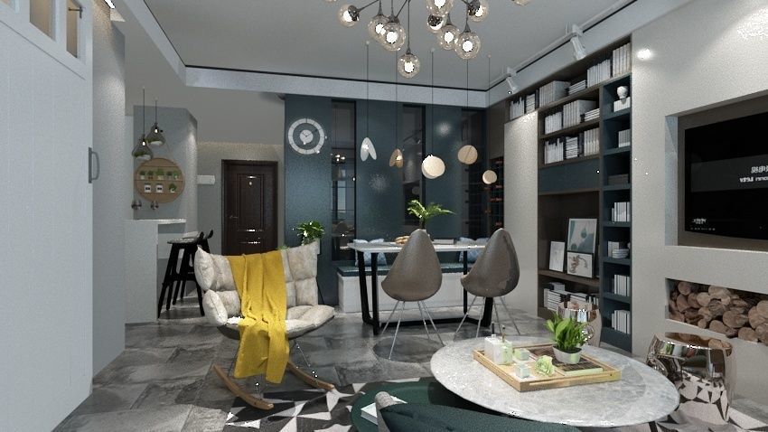 Modern Minimal Livingroom 3D Model 3D model_3