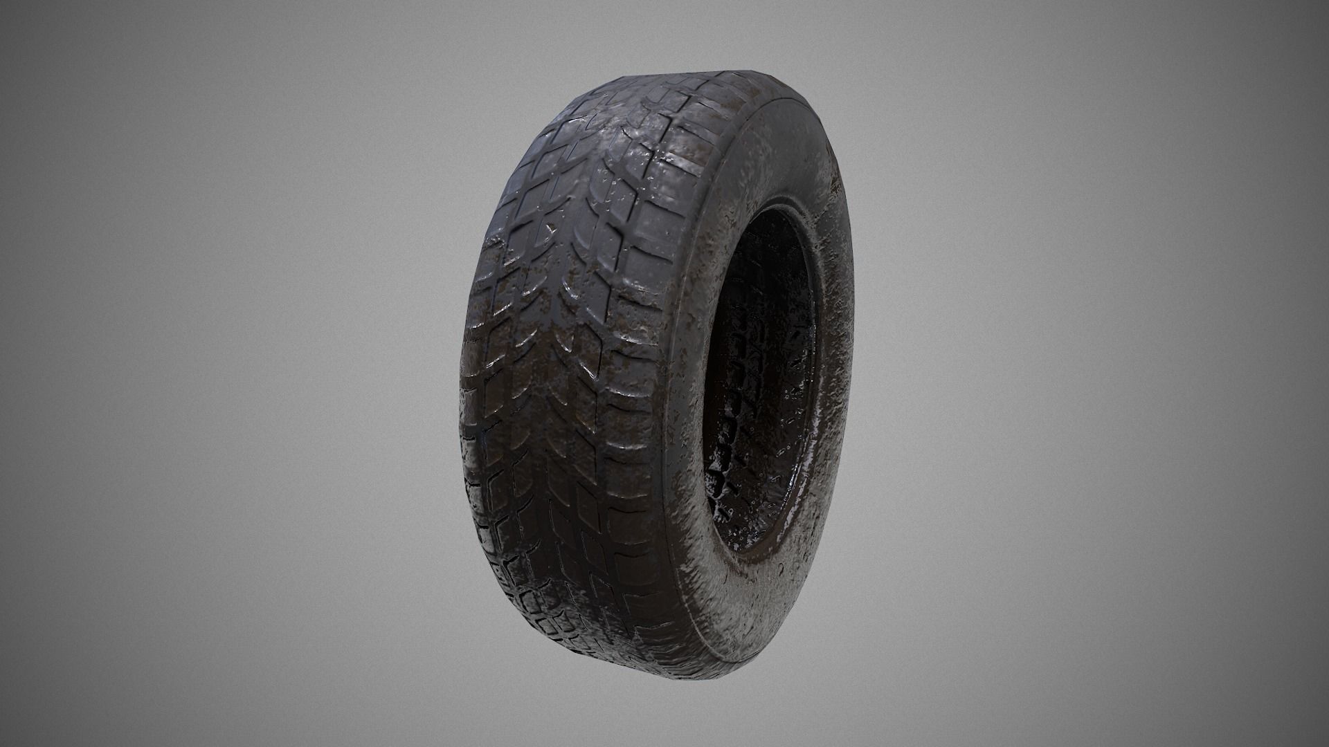 Low poly Tire 03 PBR Game-ready   Low-poly 3D model_8