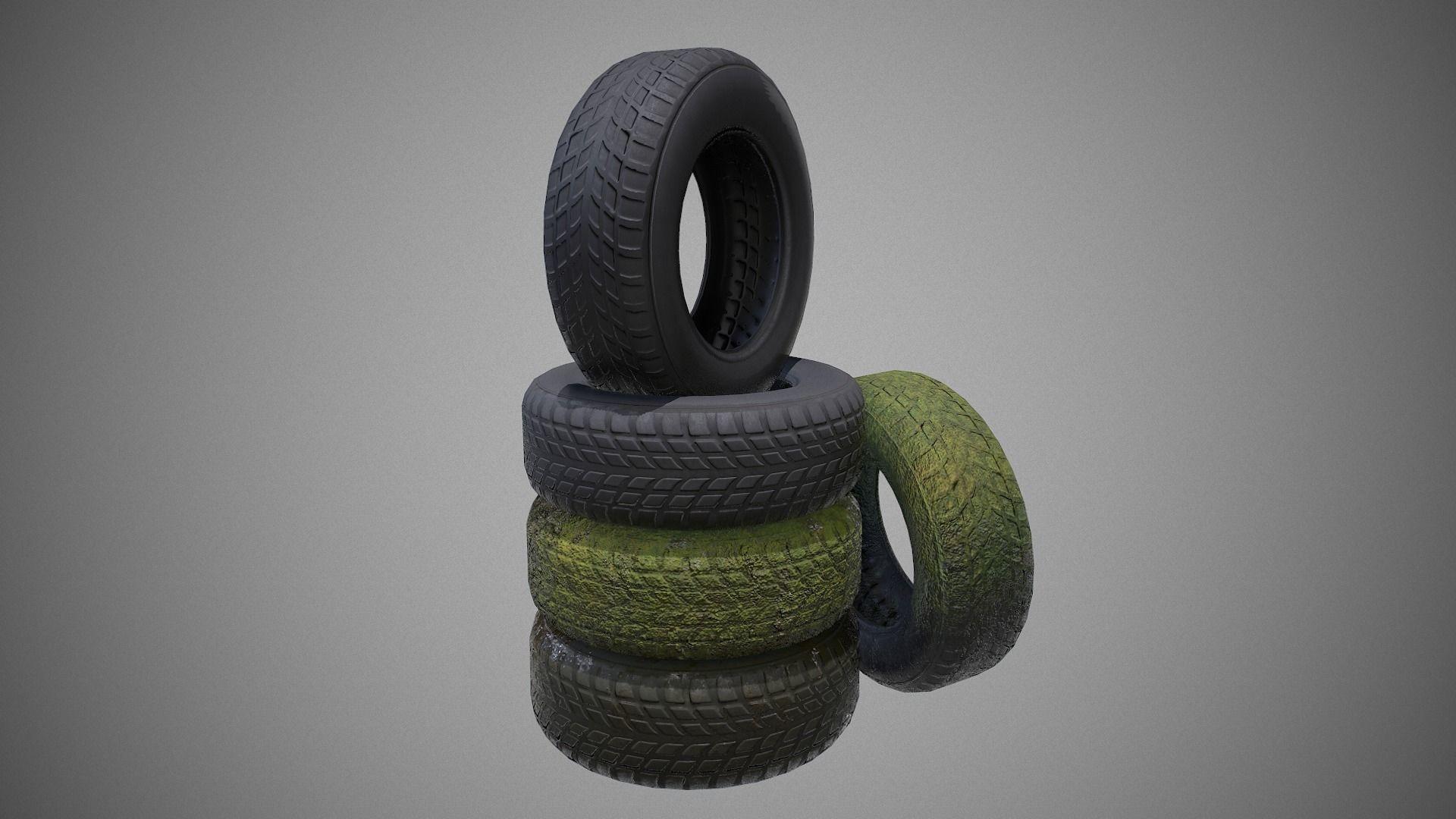 Low poly Tire 03 PBR Game-ready   Low-poly 3D model_2