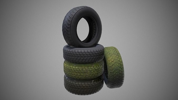 Low poly Tire 03 PBR Game-ready   Low-poly 3D model 4