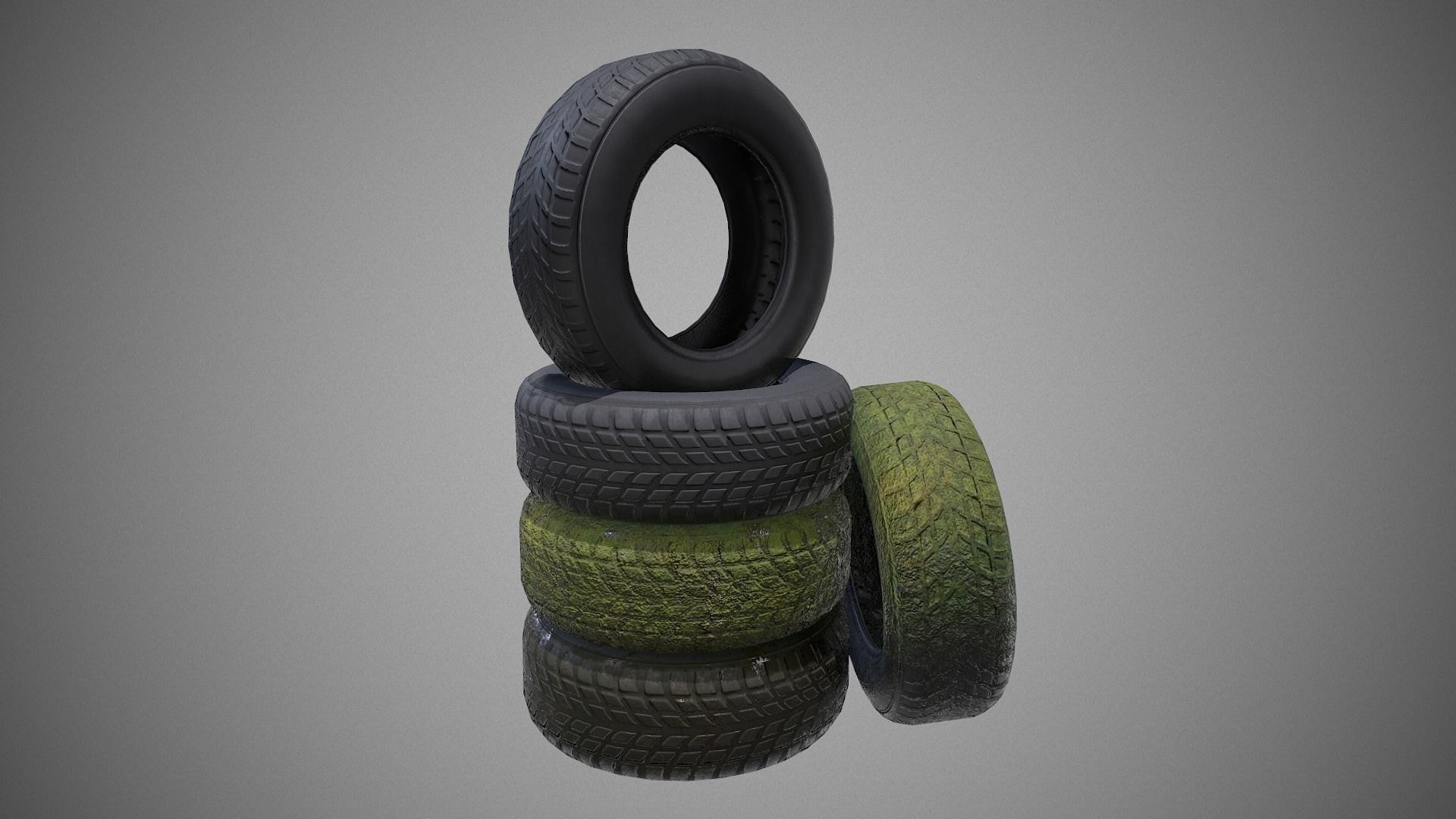 Low poly Tire 03 PBR Game-ready   Low-poly 3D model_3