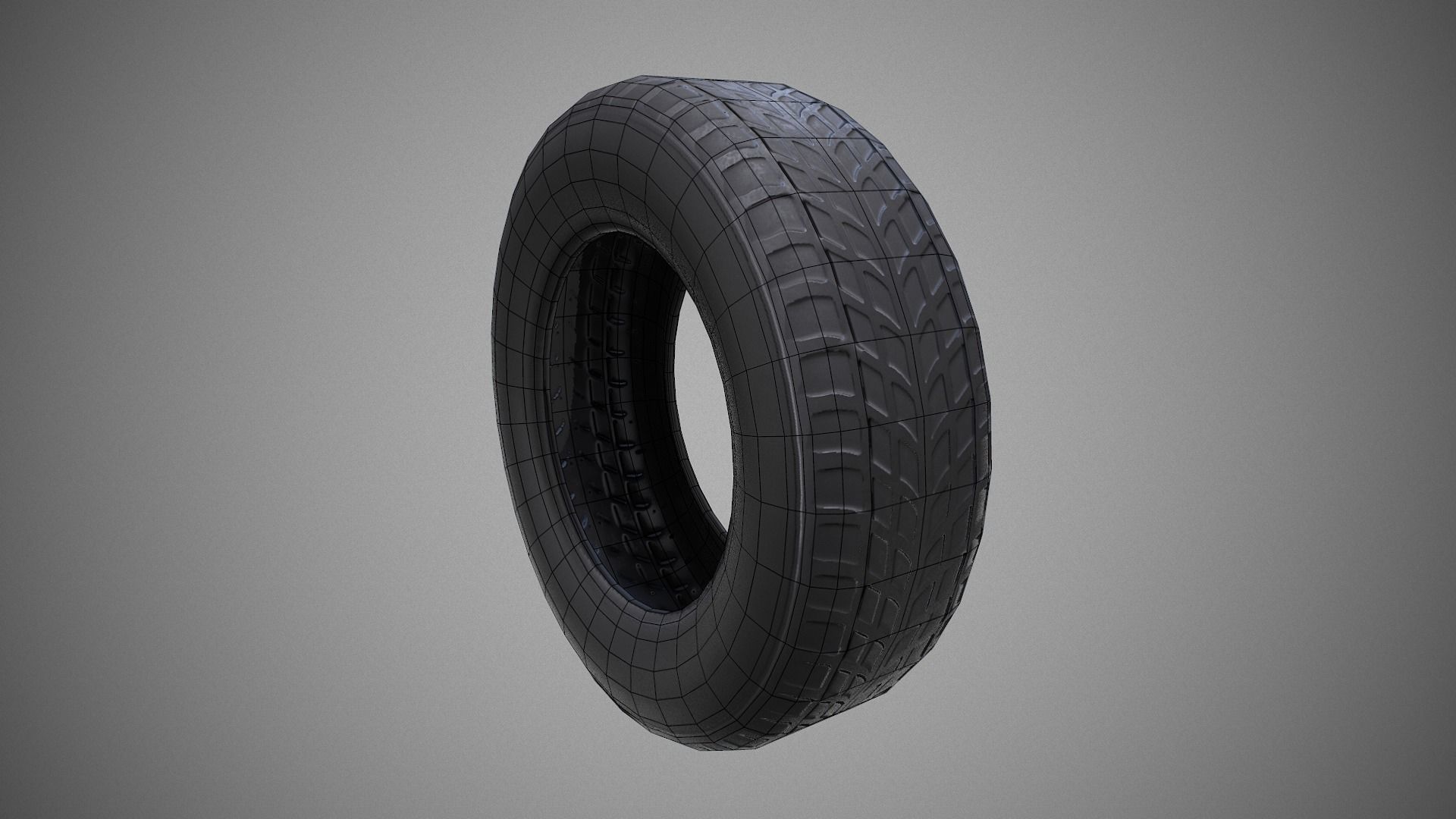 Low poly Tire 03 PBR Game-ready   Low-poly 3D model_12