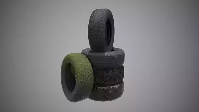 Low poly Tire 03 PBR Game-ready  