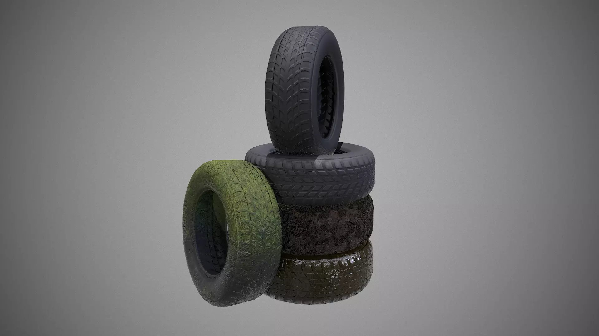Low poly Tire 03 PBR Game-ready   Low-poly 3D model_0
