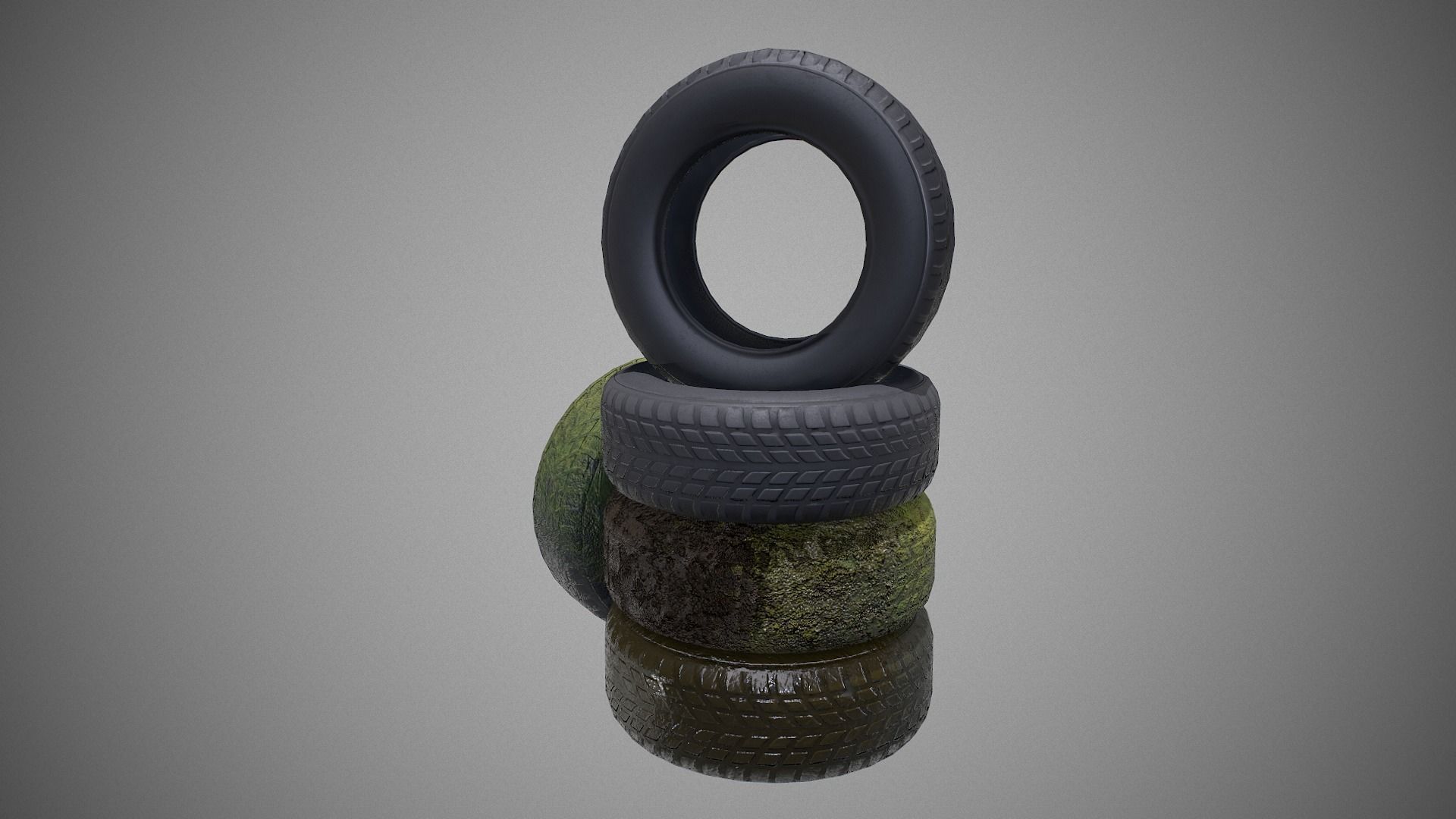 Low poly Tire 03 PBR Game-ready   Low-poly 3D model_1