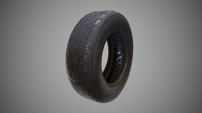 Low poly Tire 04 PBR Game-ready   Low-poly 3D model 5