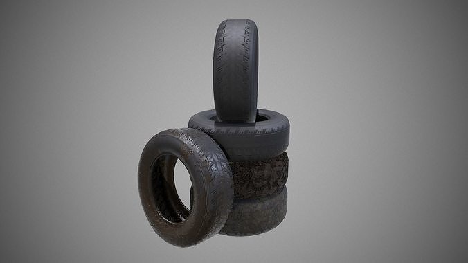 Low poly Tire 04 PBR Game-ready   Low-poly 3D model 4