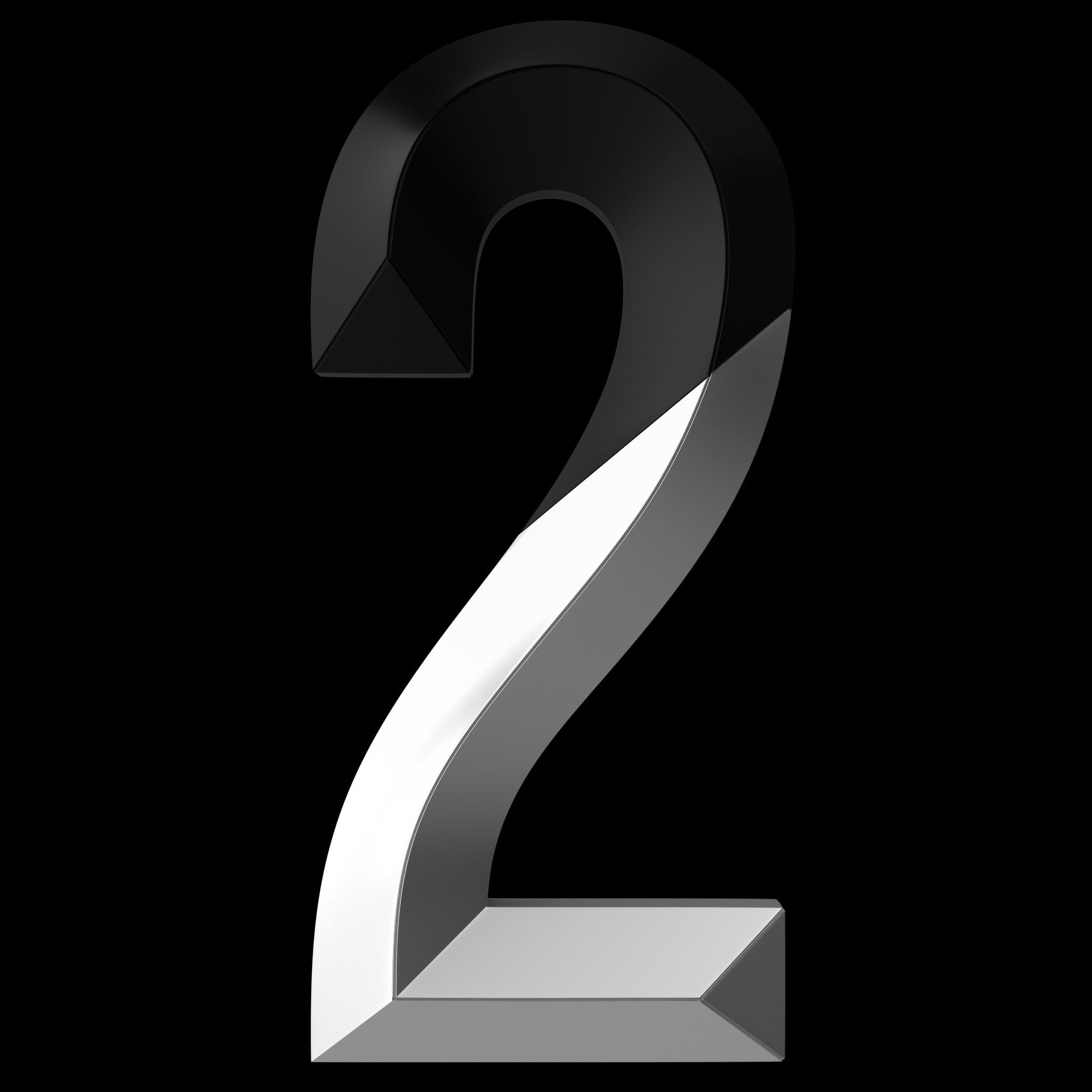 3D Graphic Number 2 3D model_2