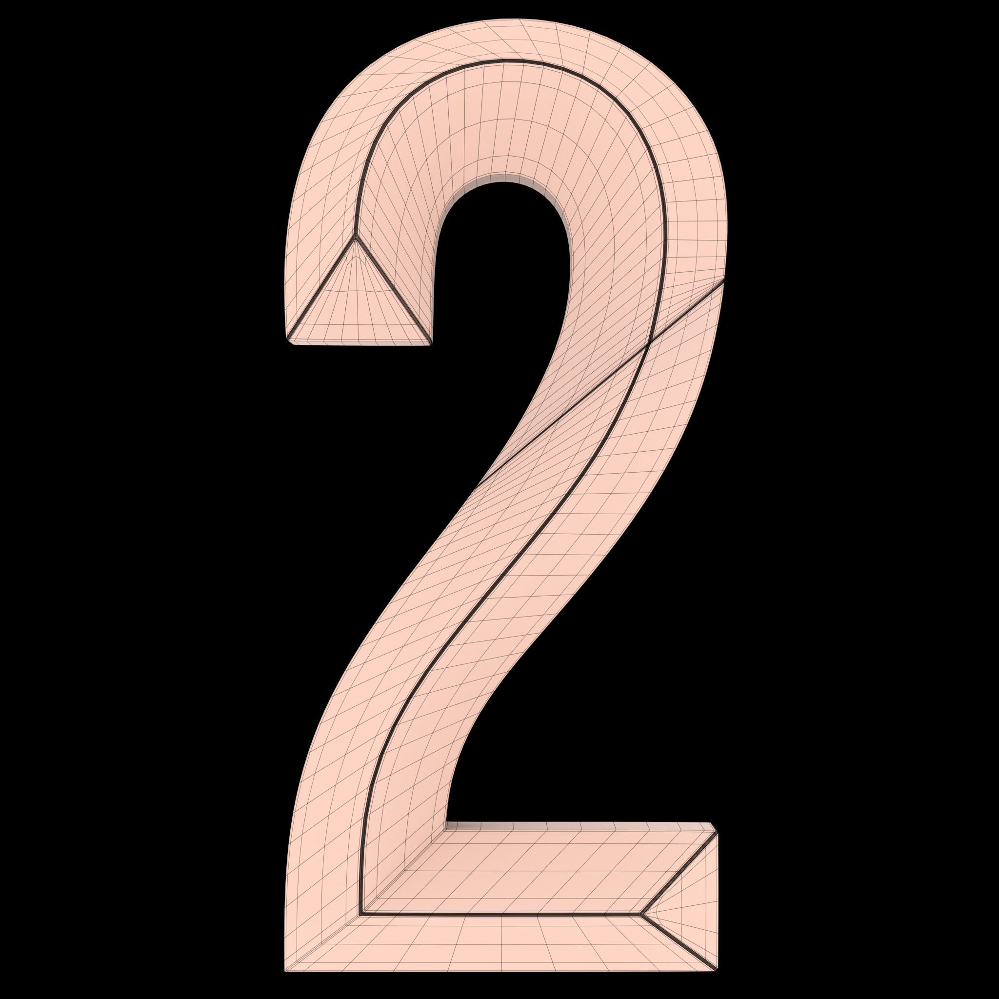 3D Graphic Number 2 3D model_3