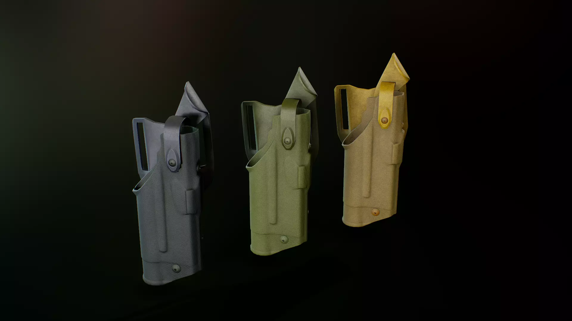 Safariland holster 2 Low-poly 3D model_0