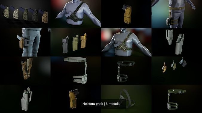 Holsters pack 3D Model Collection