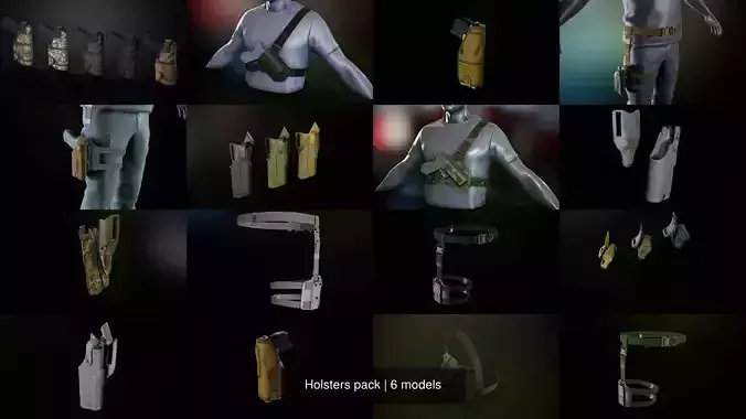 Holsters pack 3D Model Collection