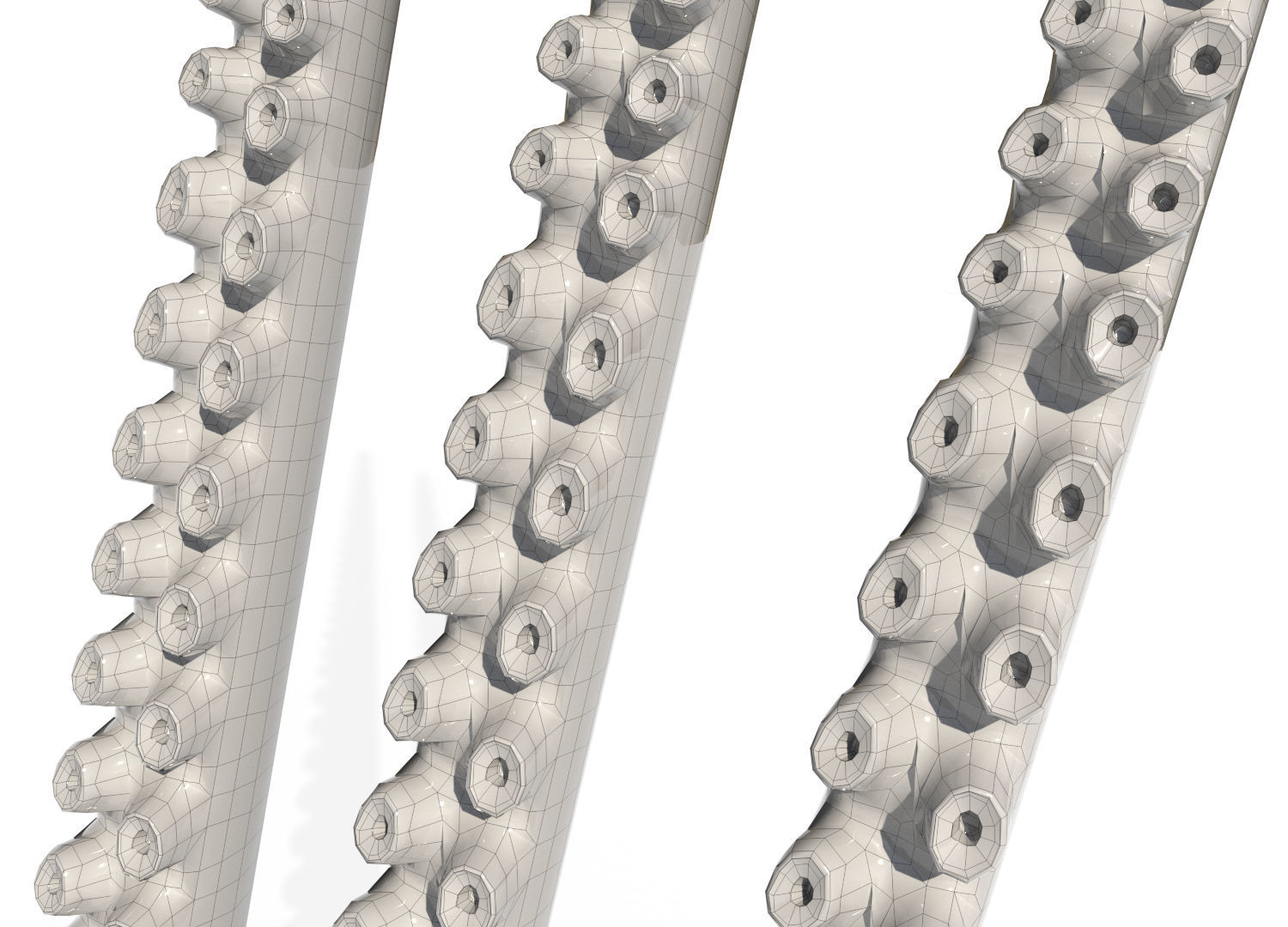 Kraken Octopus Tentacle Rigged Low-poly 3D model_5