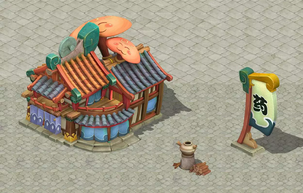 Cartoon version - pharmacy 3D model_0