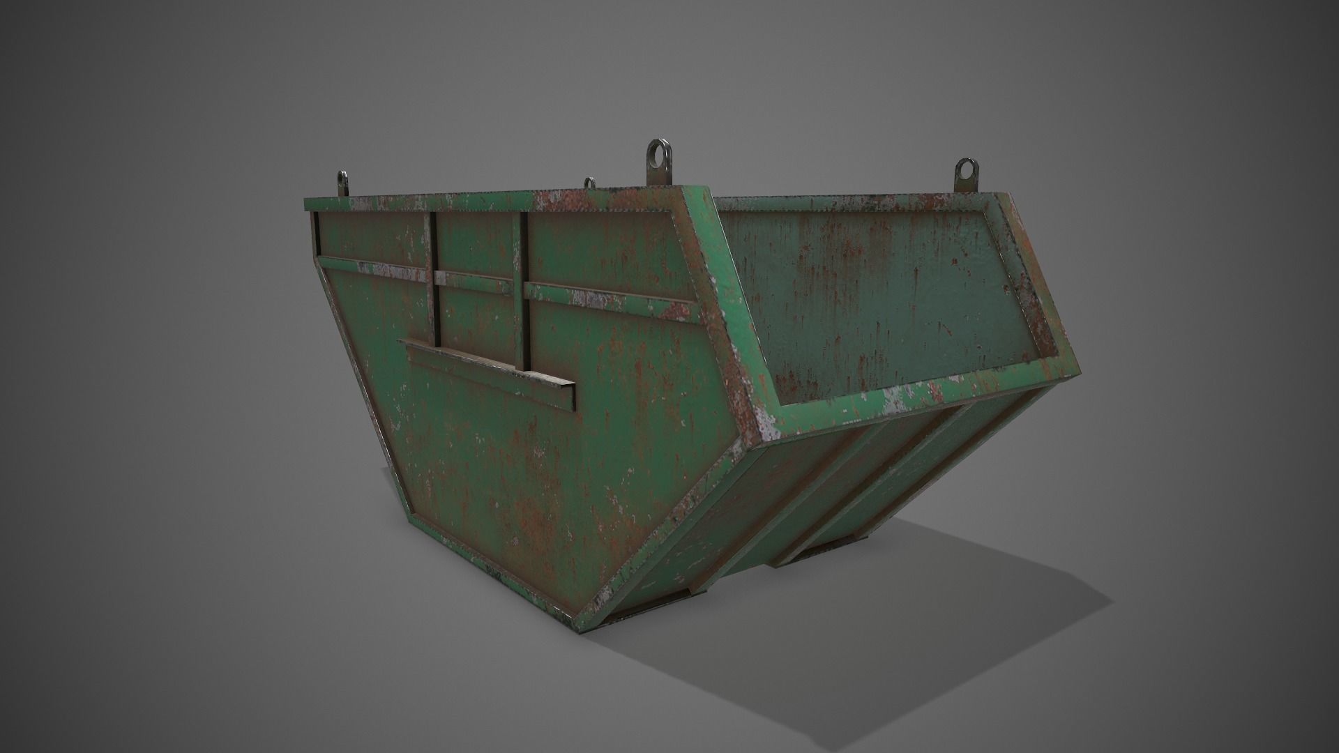 Low poly Industrial Dumpster 01 PBR Game-ready Low-poly 3D model_5