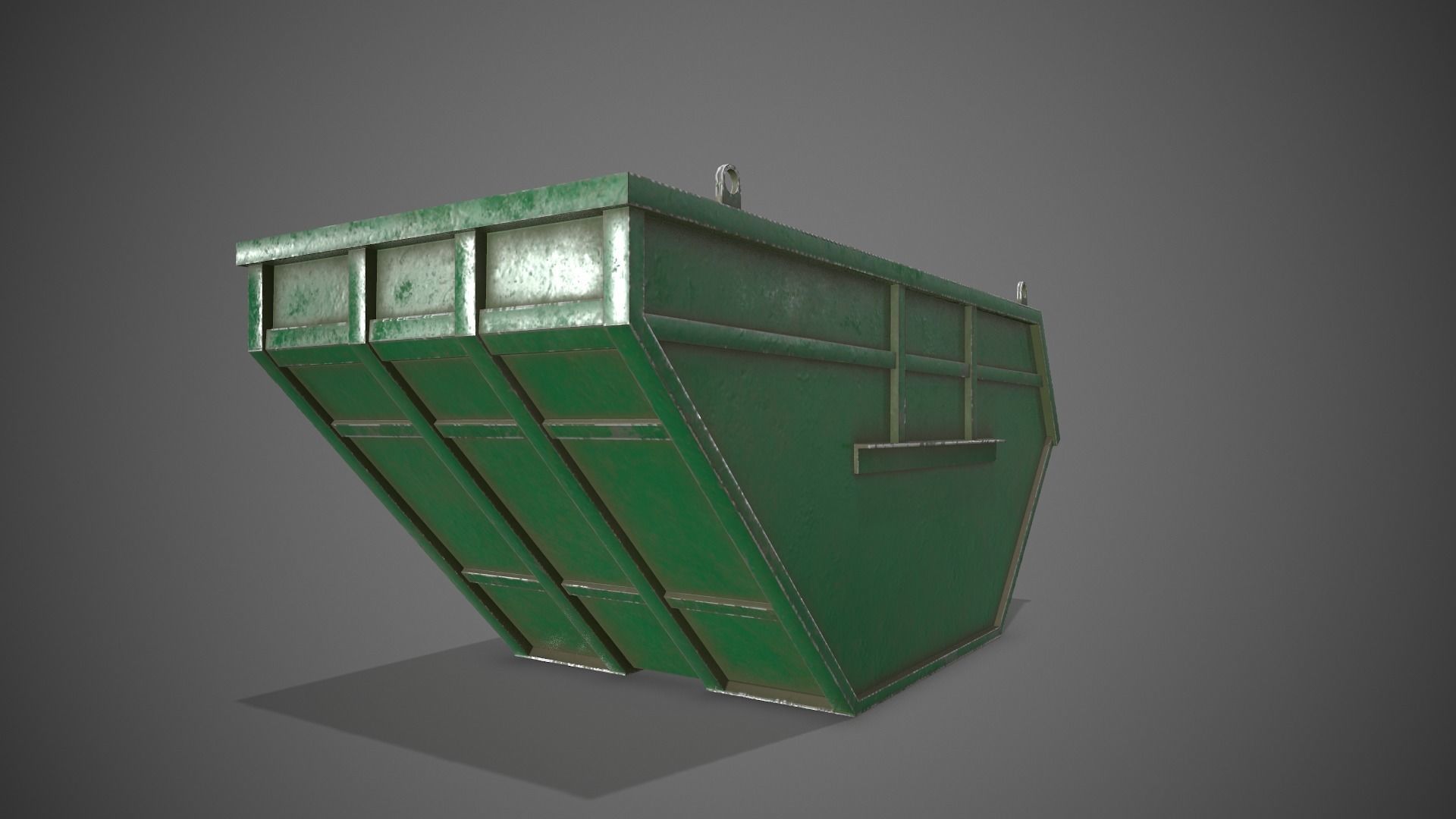 Low poly Industrial Dumpster 01 PBR Game-ready Low-poly 3D model_2
