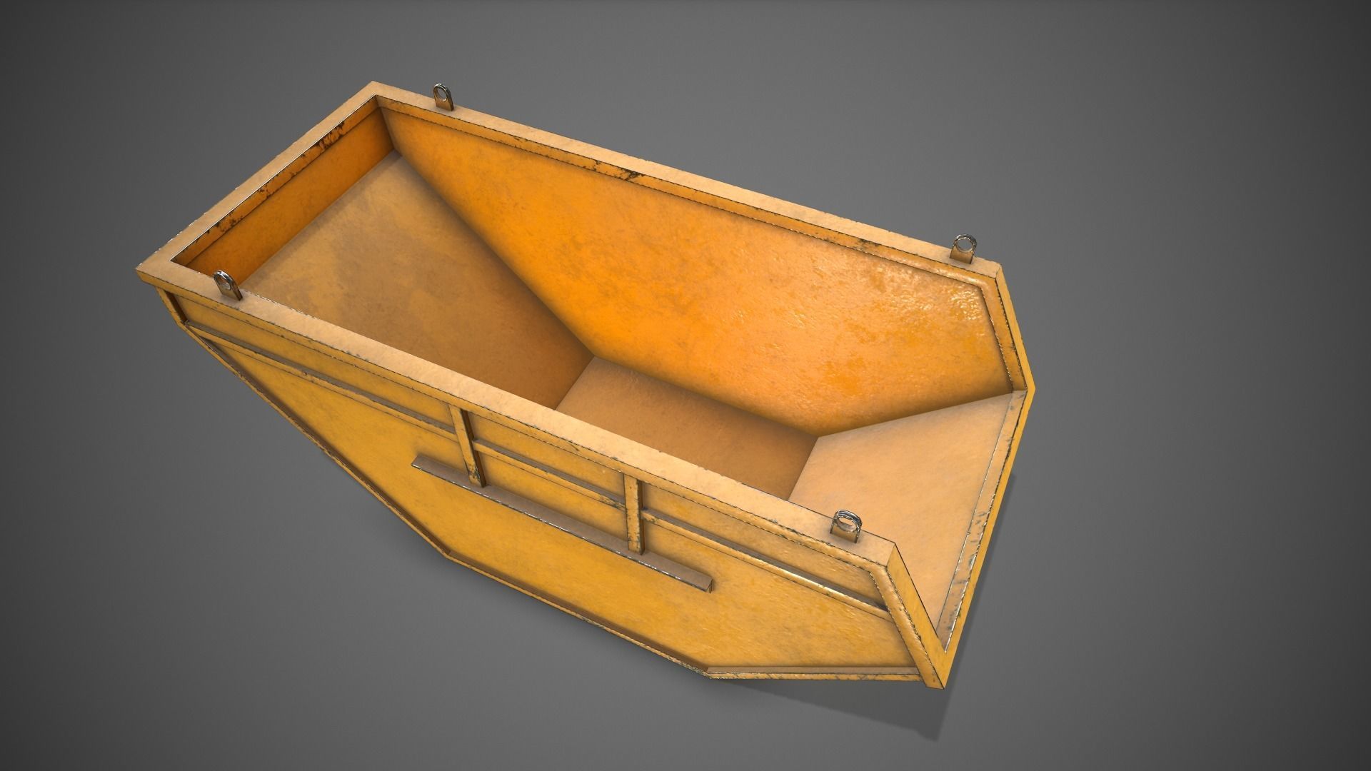 Low poly Industrial Dumpster 01 PBR Game-ready Low-poly 3D model_9
