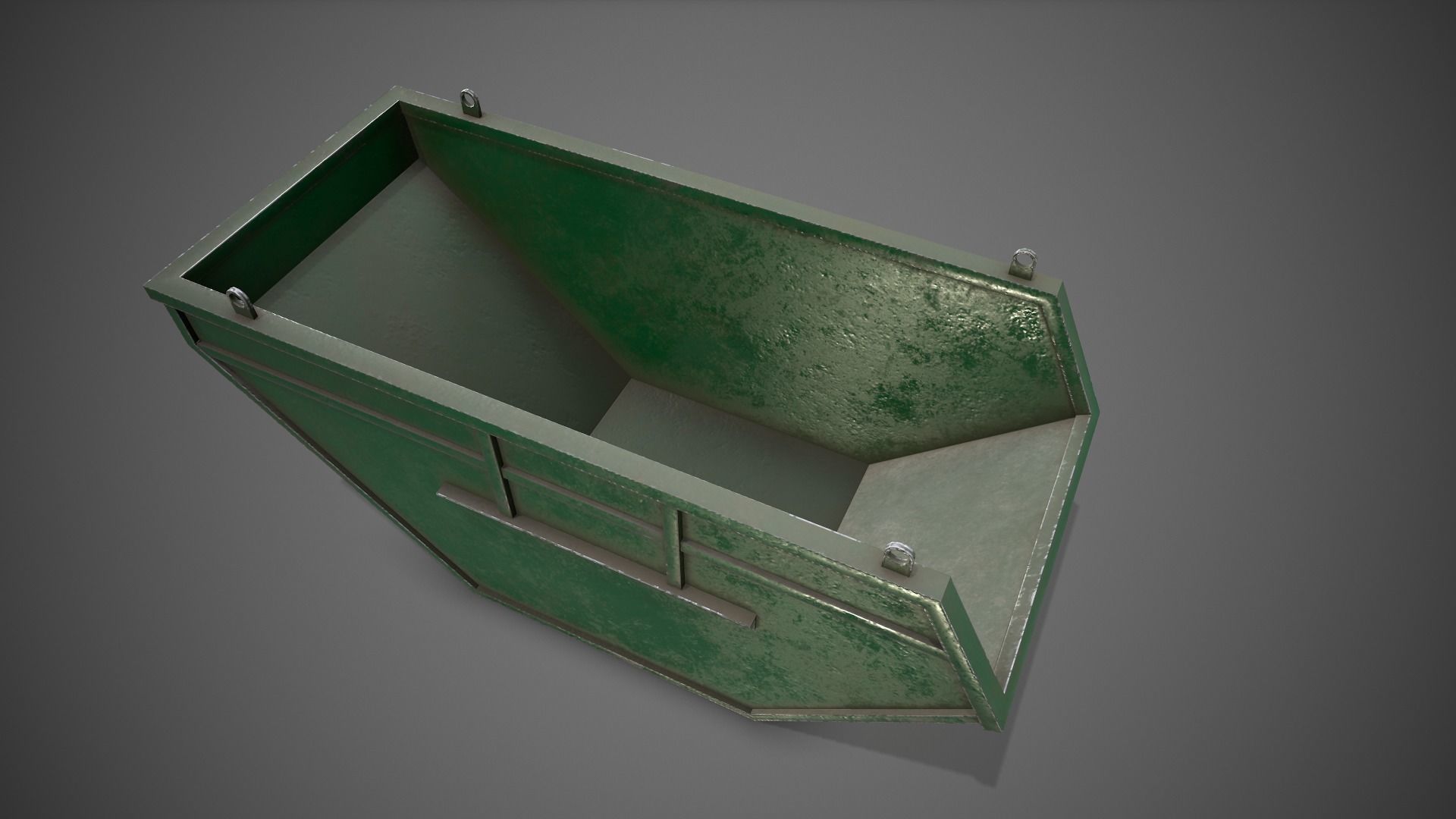 Low poly Industrial Dumpster 01 PBR Game-ready Low-poly 3D model_3
