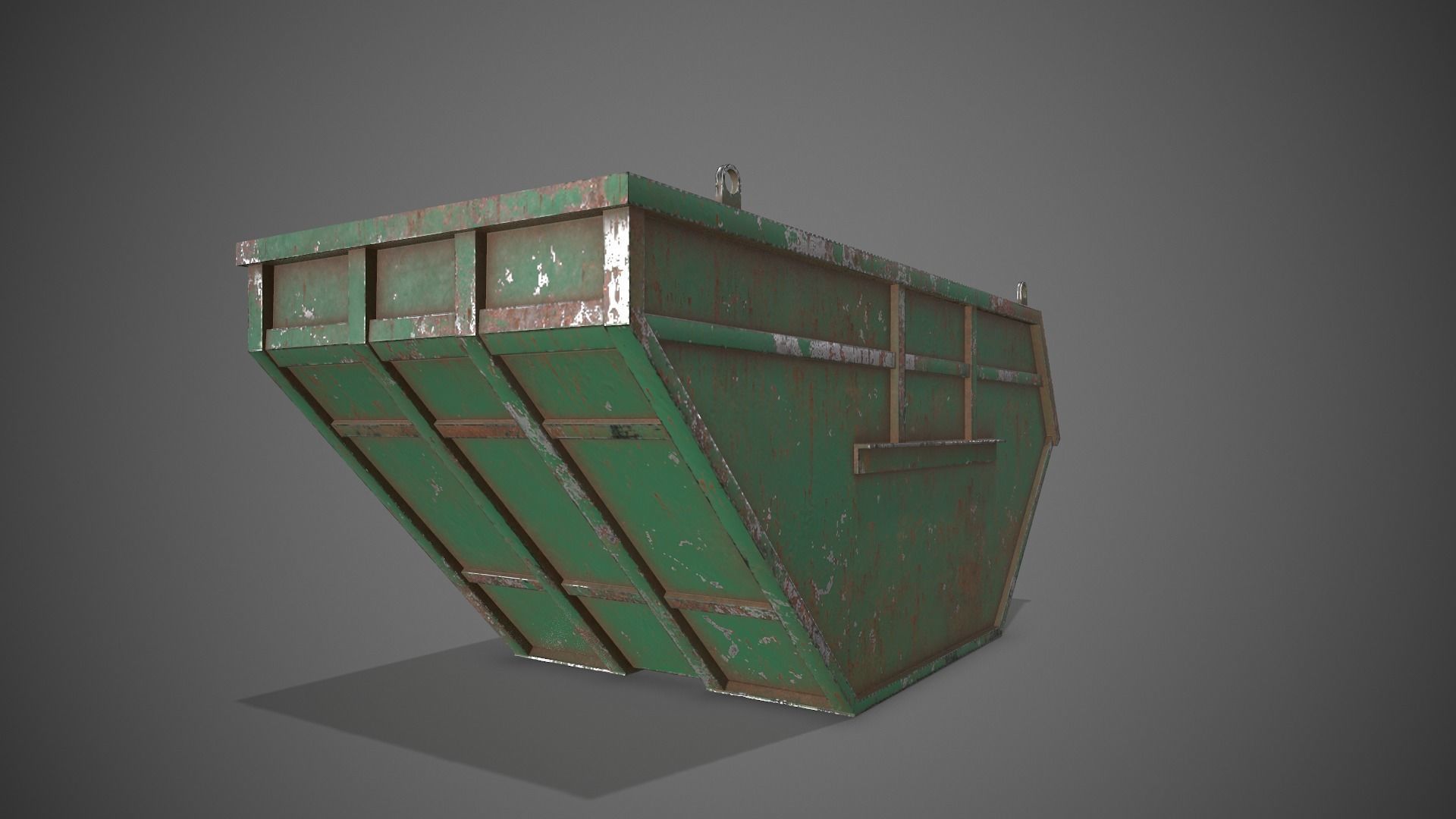 Low poly Industrial Dumpster 01 PBR Game-ready Low-poly 3D model_7