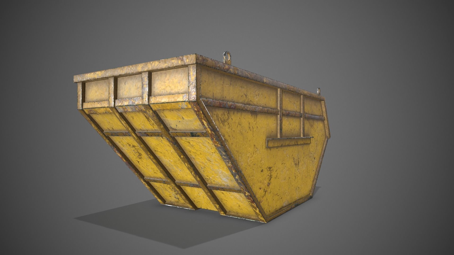 Low poly Industrial Dumpster 01 PBR Game-ready Low-poly 3D model_16