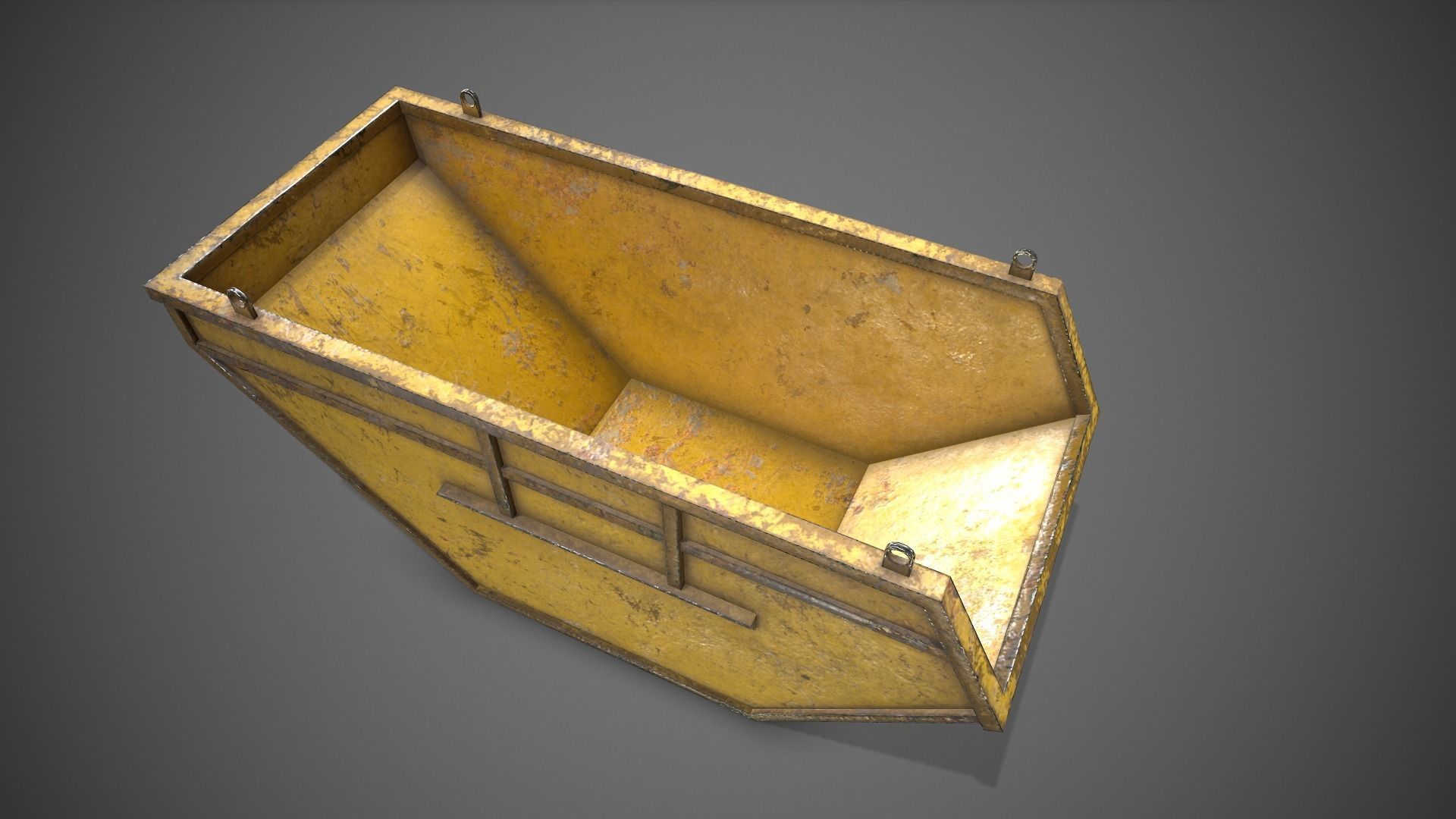 Low poly Industrial Dumpster 01 PBR Game-ready Low-poly 3D model_15
