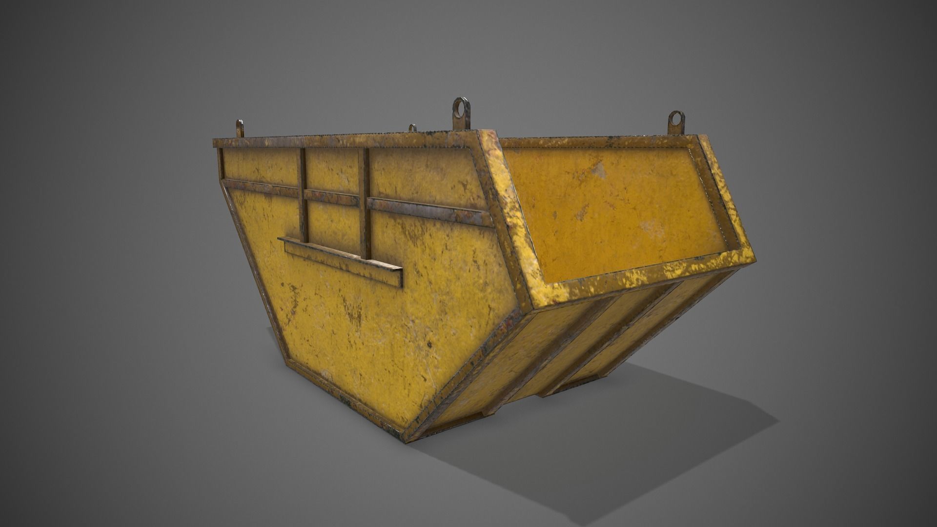 Low poly Industrial Dumpster 01 PBR Game-ready Low-poly 3D model_14