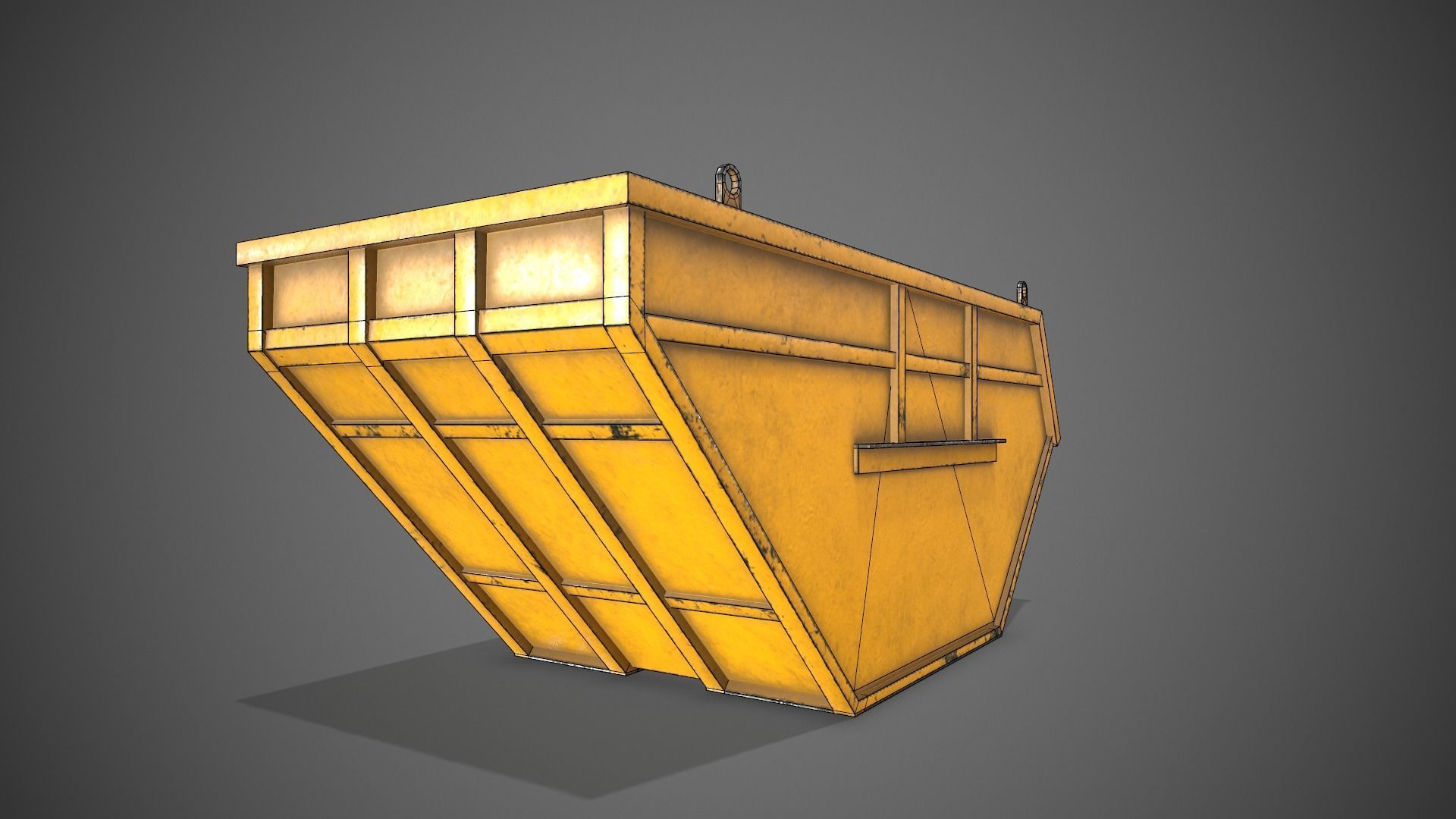 Low poly Industrial Dumpster 01 PBR Game-ready Low-poly 3D model_13