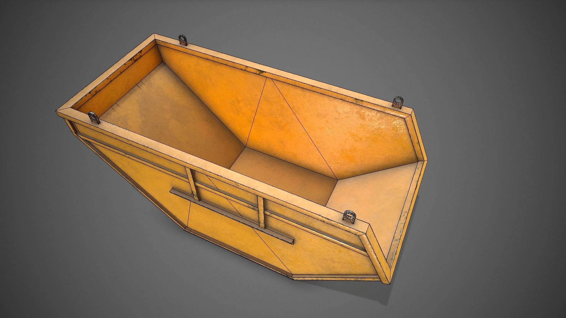 Low poly Industrial Dumpster 01 PBR Game-ready Low-poly 3D model_12
