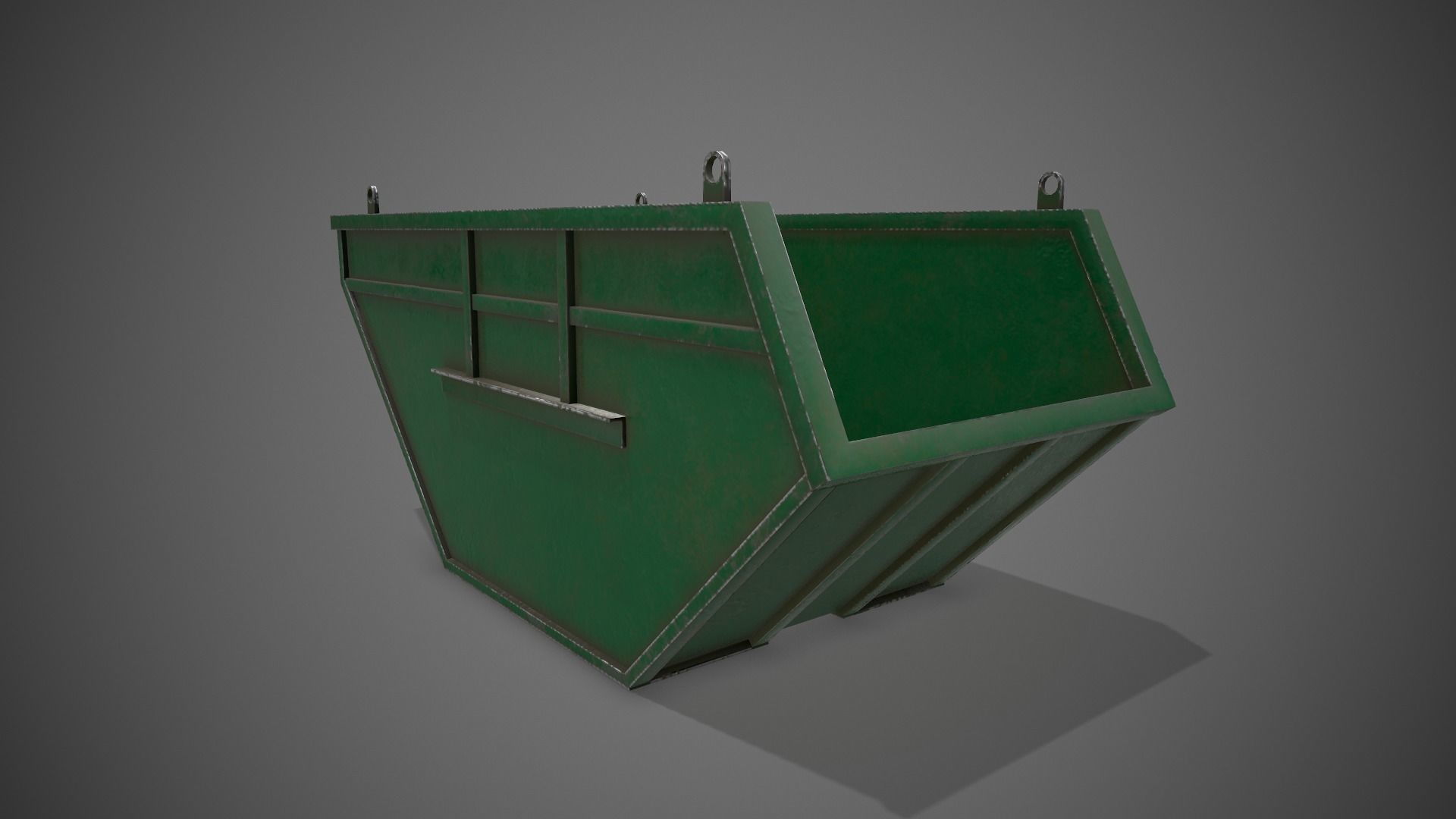 Low poly Industrial Dumpster 01 PBR Game-ready Low-poly 3D model_4