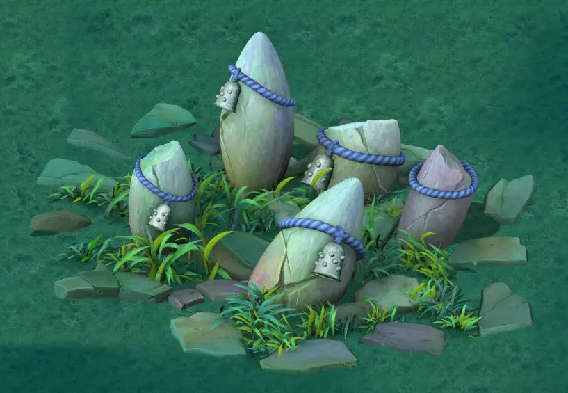 Cartoon Edition - Ancient Stone Stone Totem 3D model_0