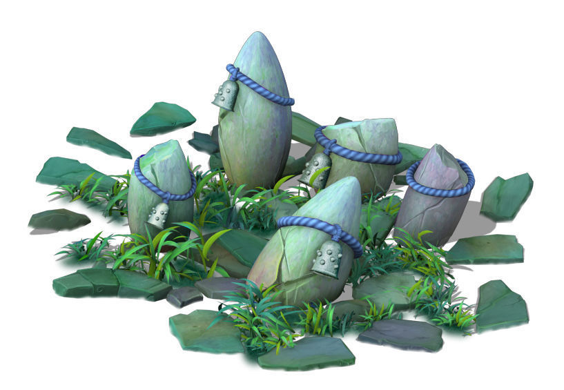 Cartoon Edition - Ancient Stone Stone Totem 3D model_1