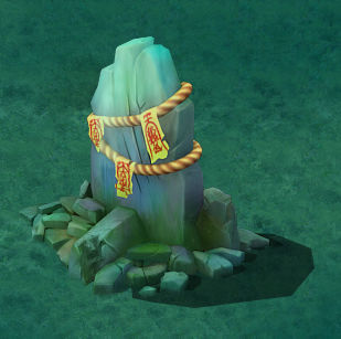 Cartoon version - the town of soul stone pillars 3D model_2