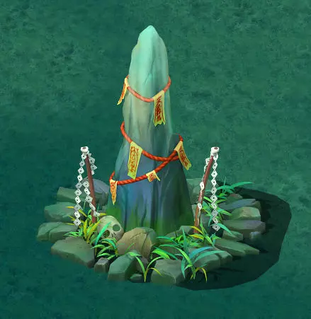 Cartoon version - the town of soul stone pillars 3D model_0