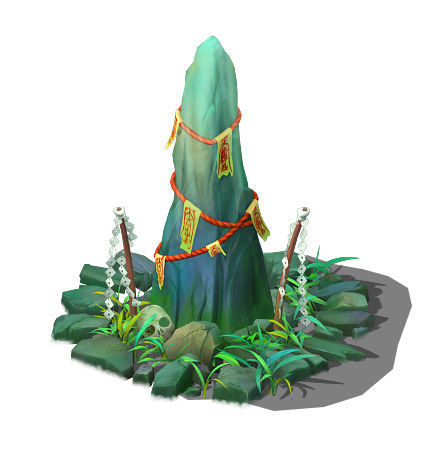 Cartoon version - the town of soul stone pillars 3D model_1